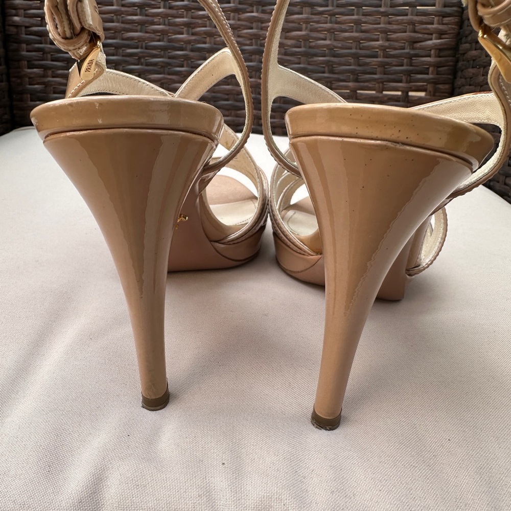 Prada Women's Tan Strappy Heels - Picture 3 of 4